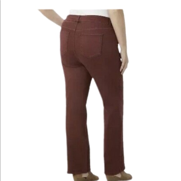 Dress Barn Burgundy All Day Stretch Straight Jeans - Picture 2 of 10